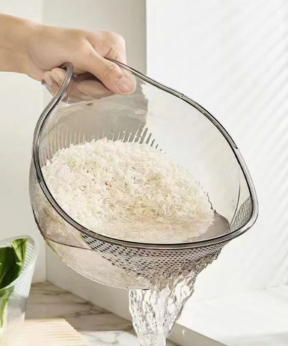 Acrylic Rice Washing Bowl/Colander by Teedee Haven Essentials