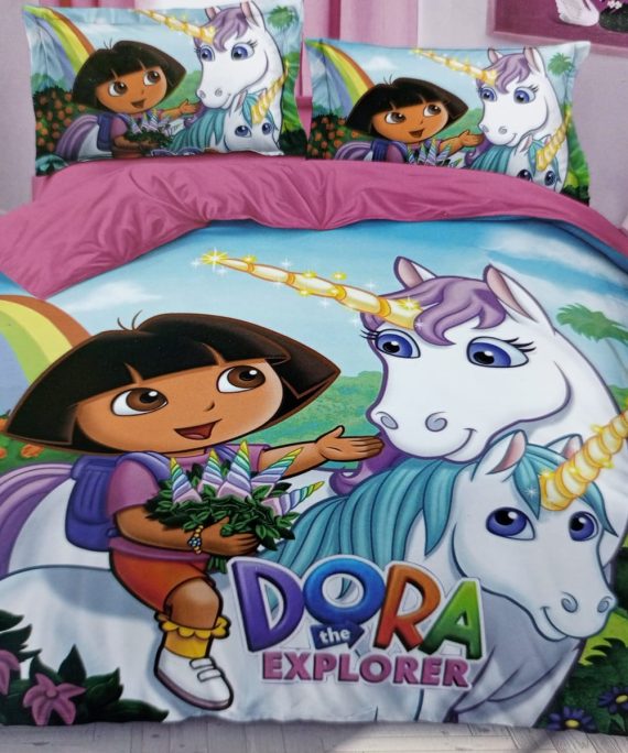 Dora The Explorer Themed Duvet Cover Set for Kids by Teedee Haven Essentials